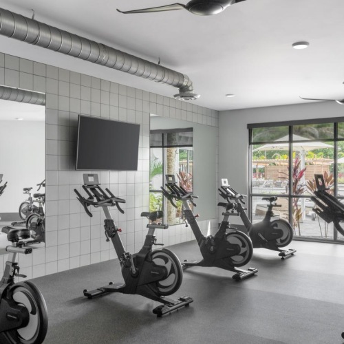 a room with motorcycles