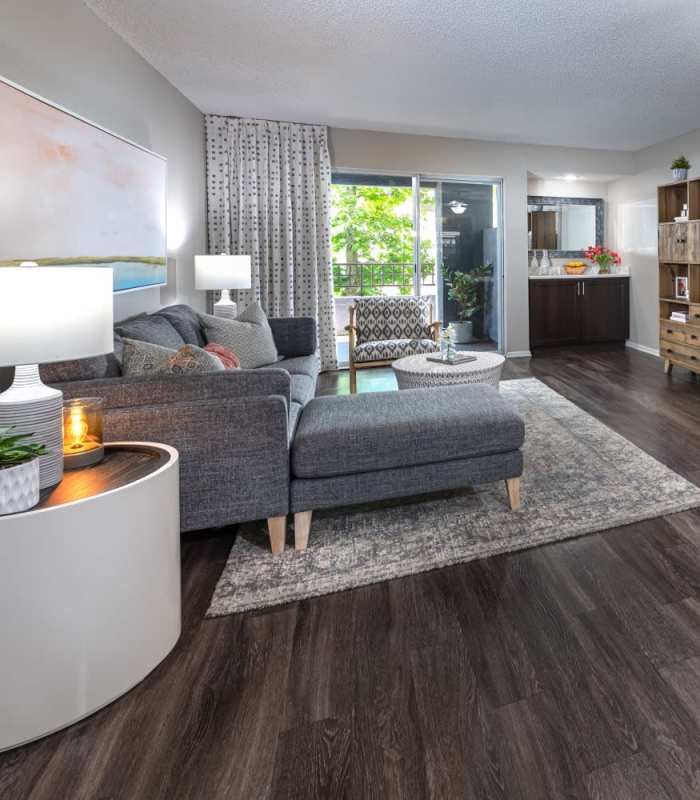 View of living room at The Bluffs in Rancho Cucamonga, California