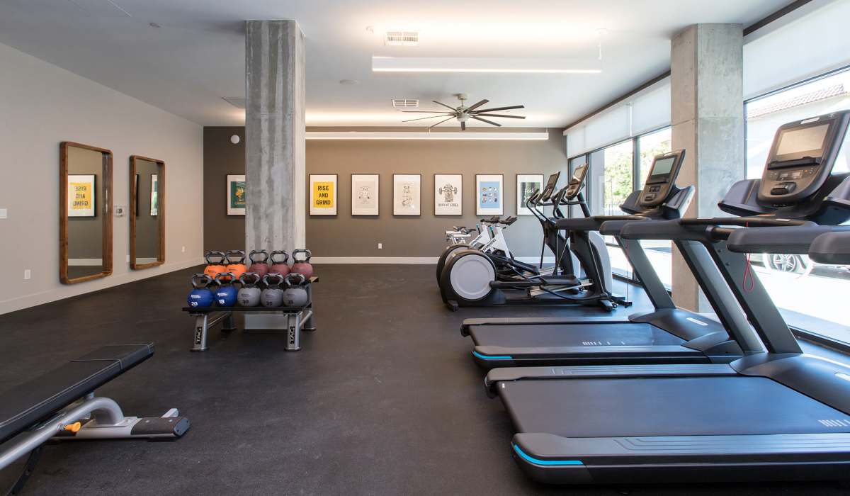 Fitness center at The Moran in Oakland, California