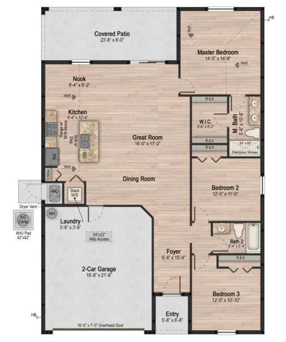 Floor Plan The Groves at Lake Ella Homes for Rent in Fruitland Park photo of three bedroom floorplan