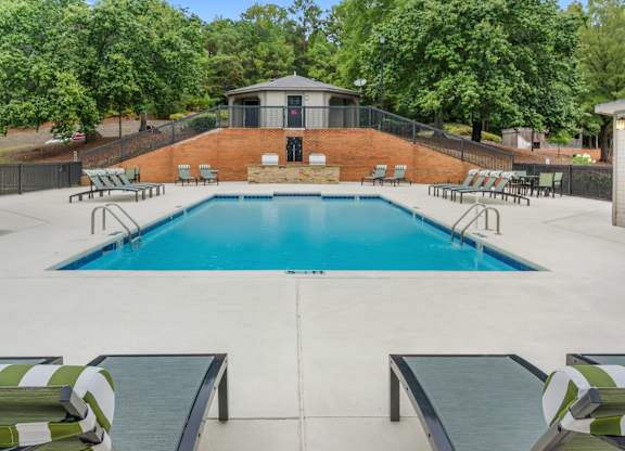 Pool With Relaxing Chairs at Riverchase Landing, Hoover