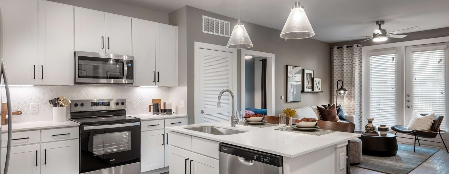 Well-lit kitchen with ample counter space