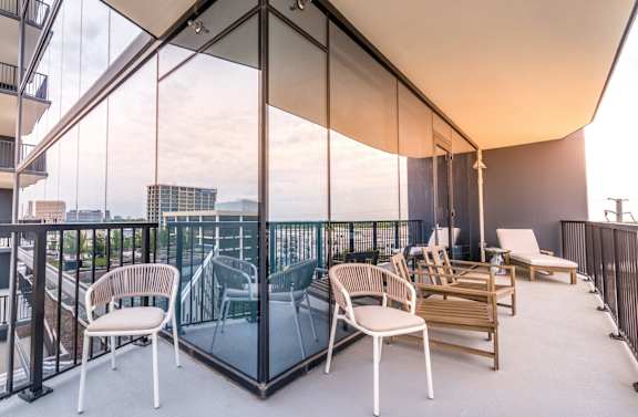 Large Balcony at Eastline Residences Apartments, Dallas, TX, 75206