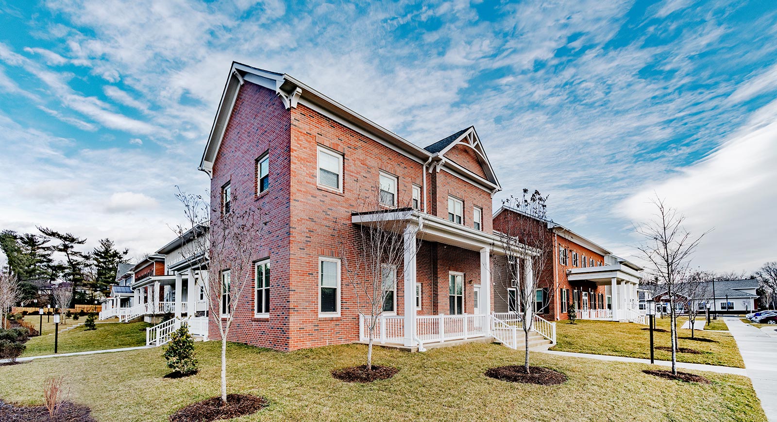 Brick apartment building at The Fallstead in McLean, VA