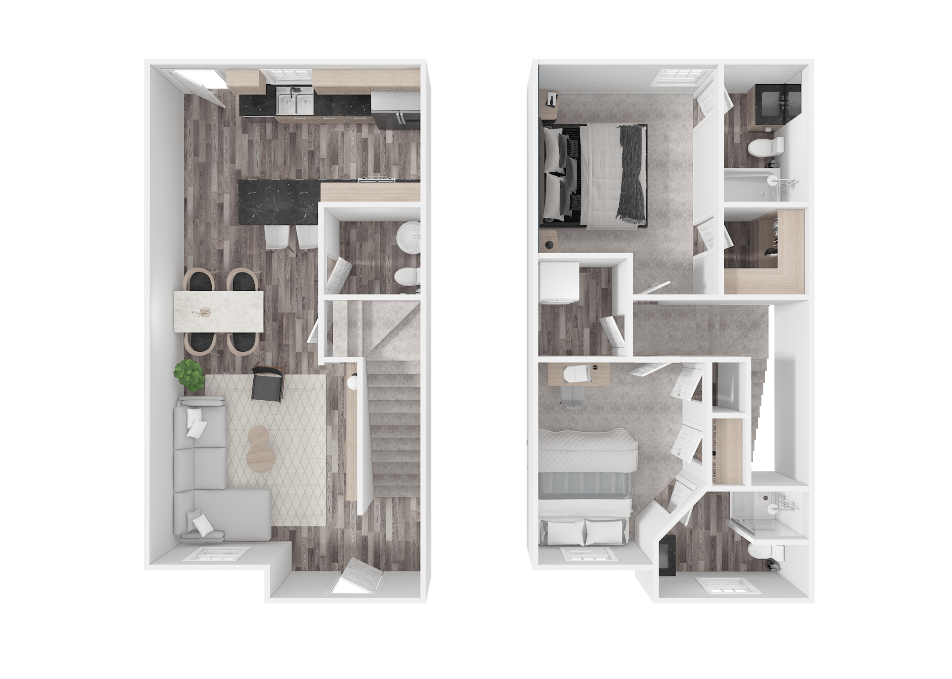 2 BED, 2 BATH Floor Plan