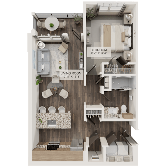 A1 Floor Plan at Terrassa Luxury Apartments, Saint Augustine