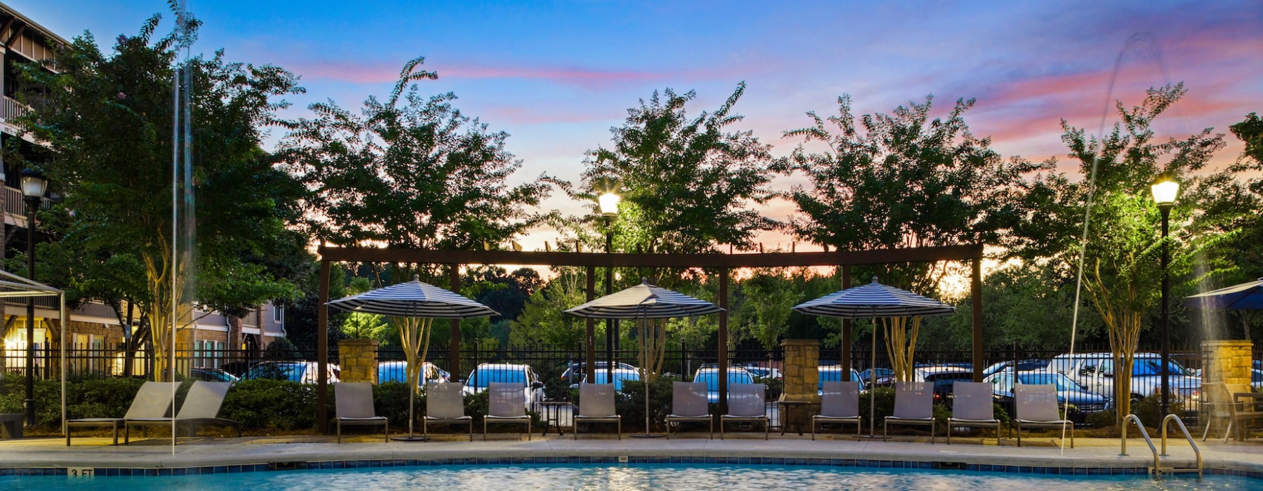 Pool at sunset