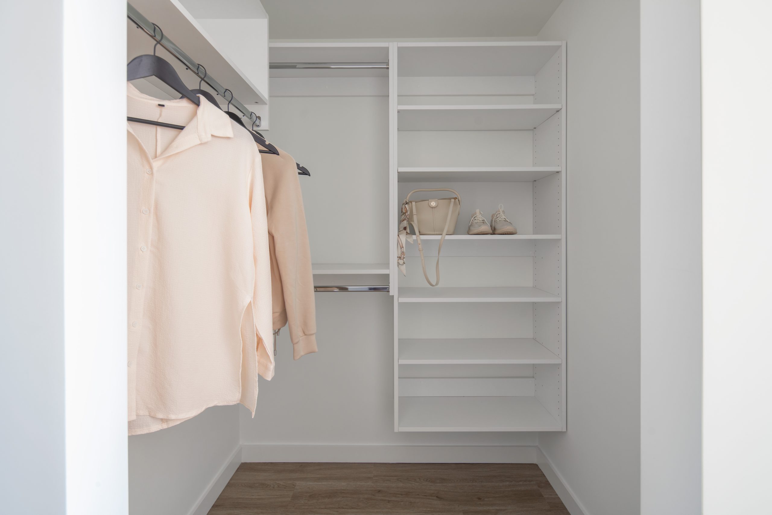 Closet space in one of Amara Wynwood's luxury apartments in Miami, FL