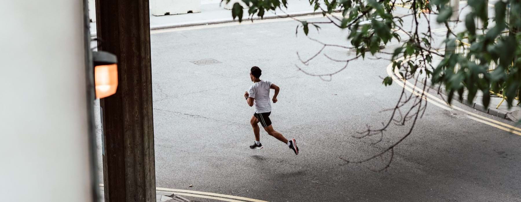 a man running on a street