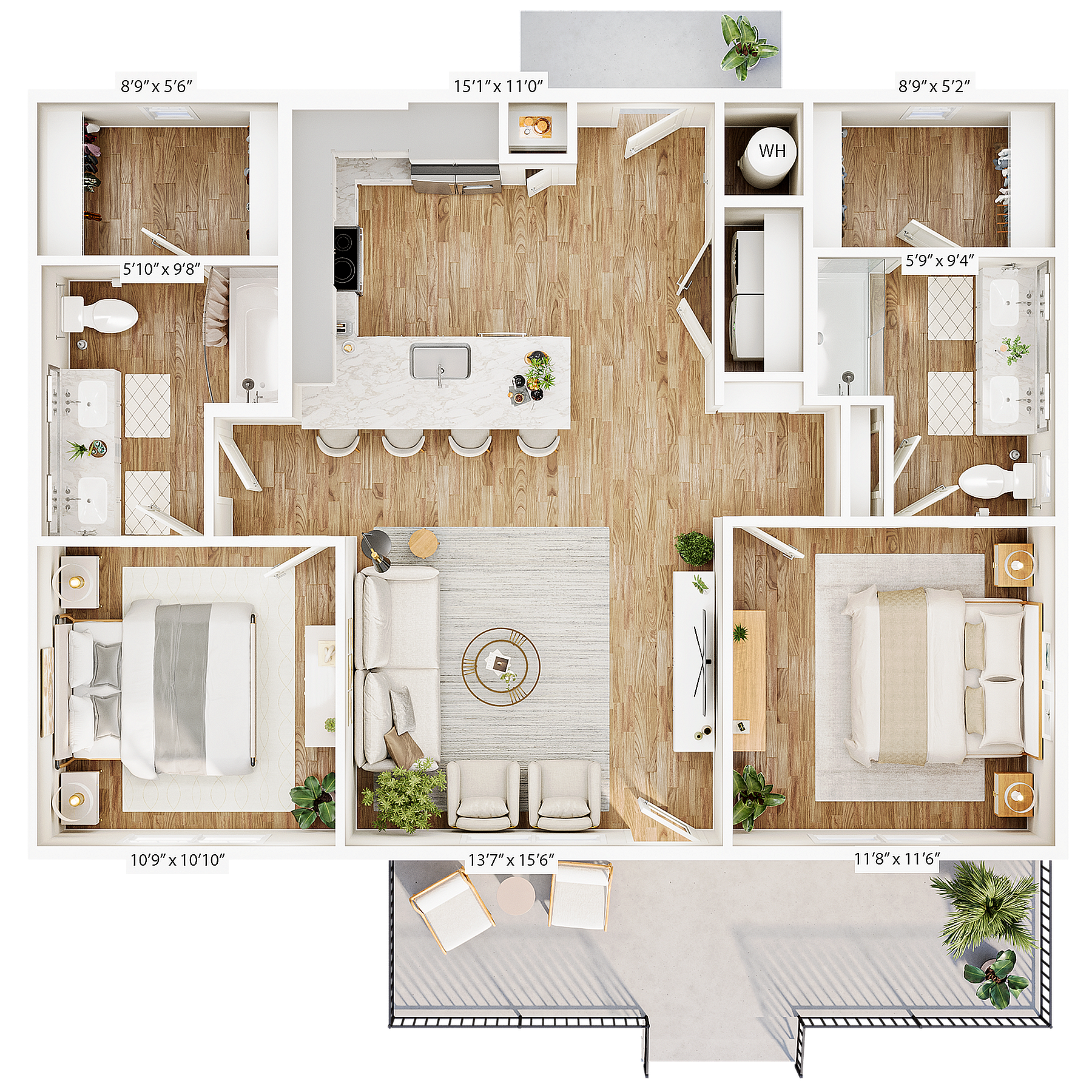 Explore the modern design of this apartment floor plan, perfect for stylish urban living.