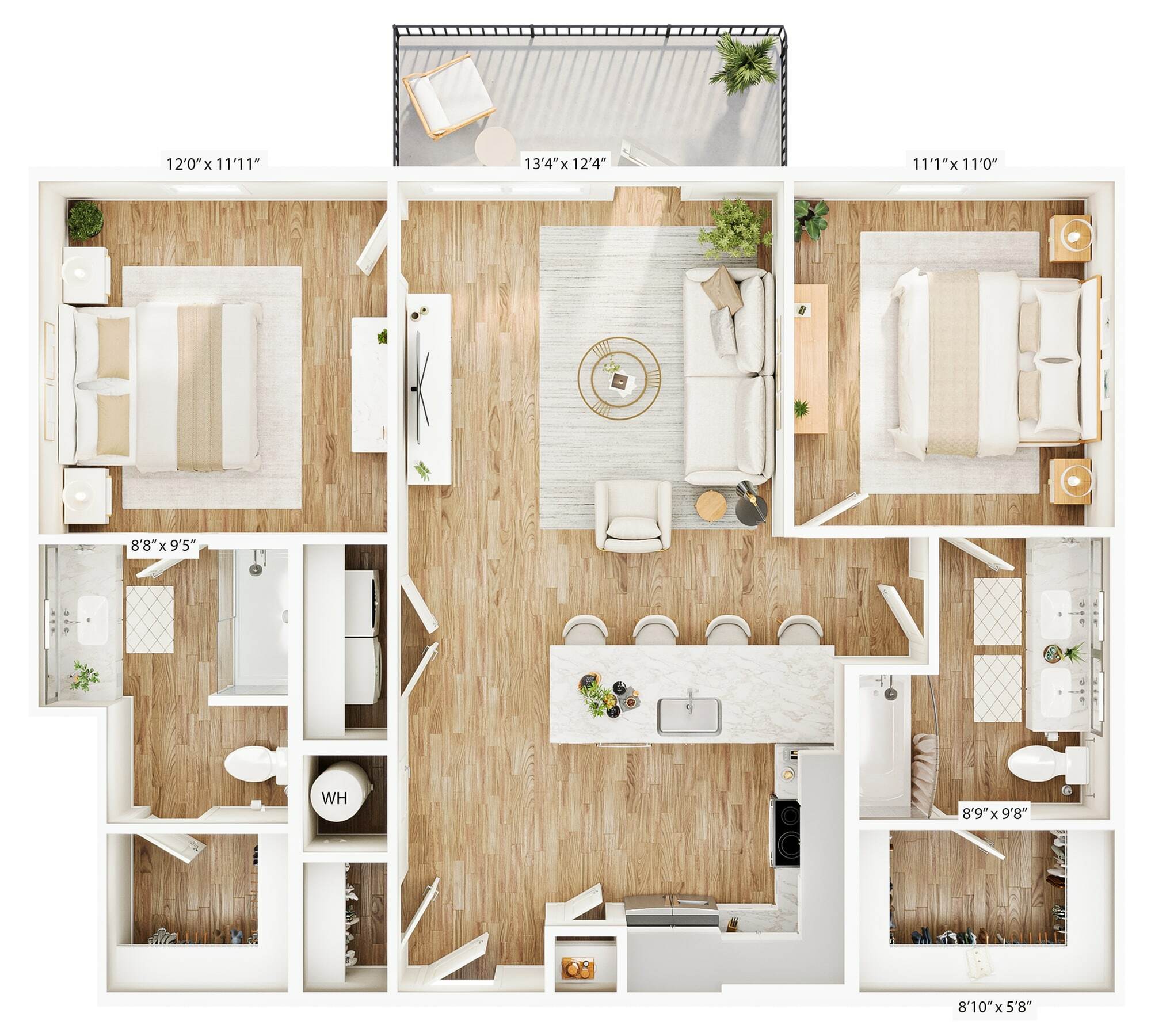 Explore the seamless layout of this contemporary apartment designed for modern living.