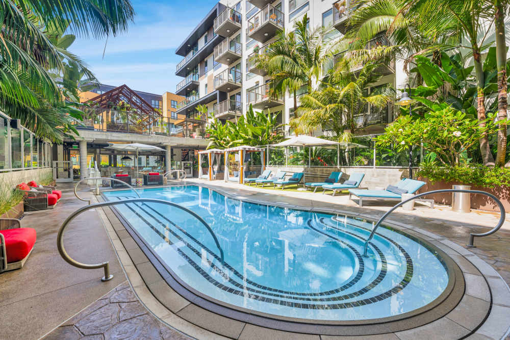  Community swimming pool at The Artisan in San Diego, California