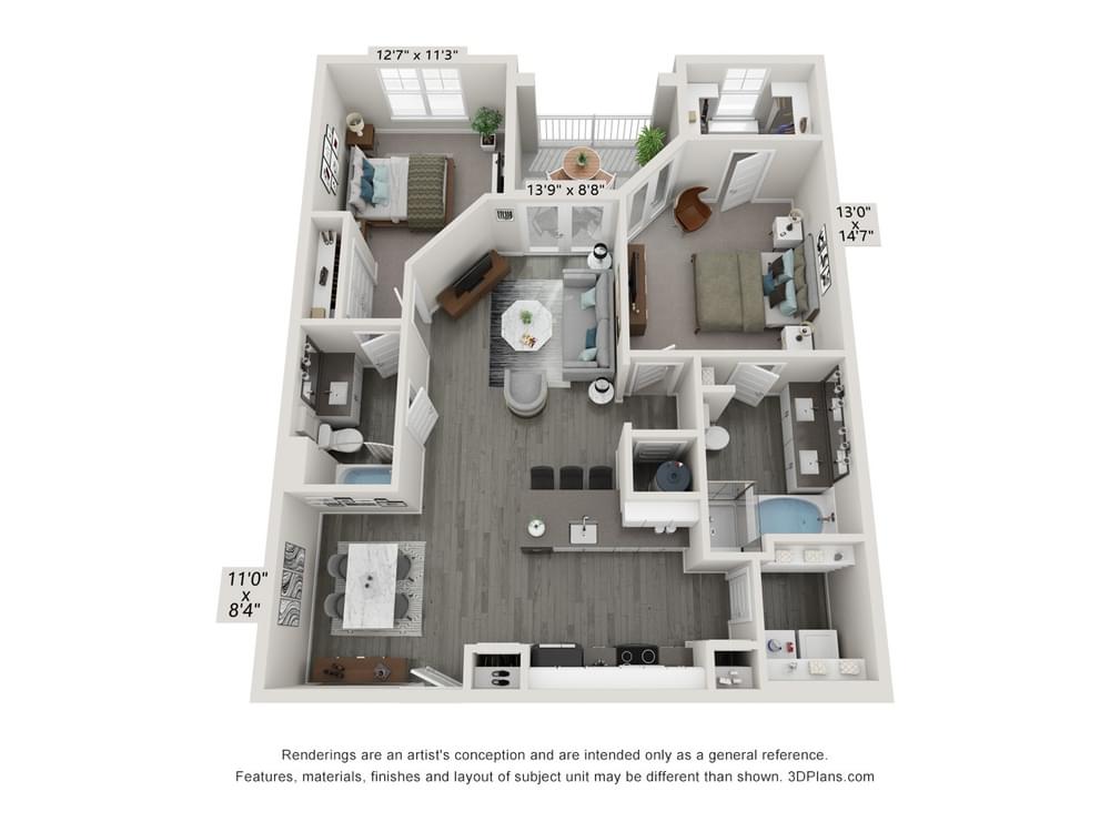 2 Bedroom floor plan