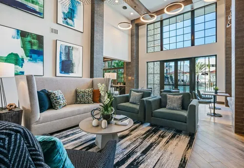 Apartment community lounge area