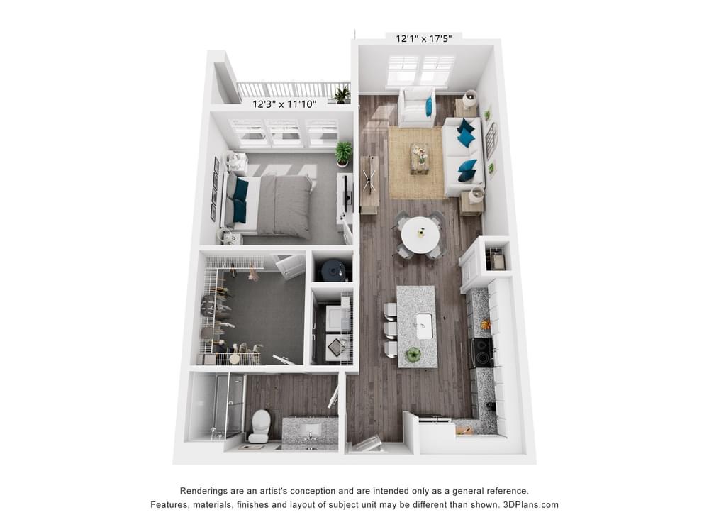 1 Bedroom floor plan