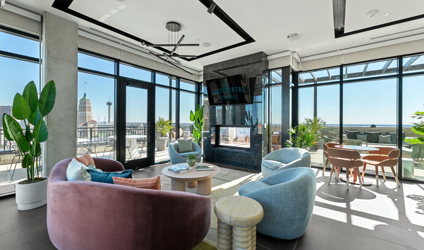 Chair with table in a room 