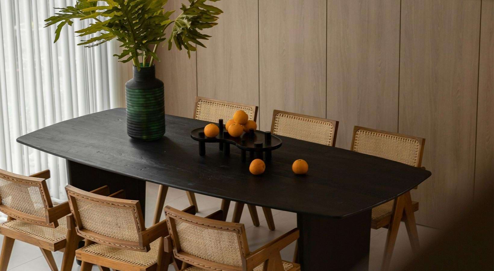 a table with chairs around it