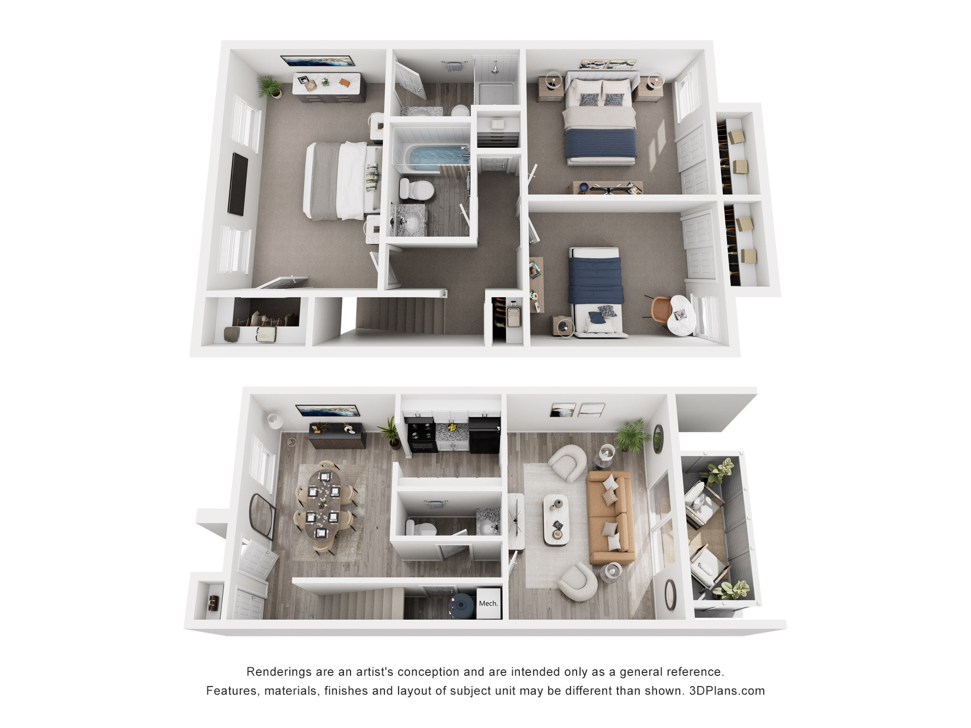 Two Bedroom TH layout