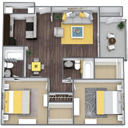 B2 Floor Plan at Cottonwood, Texas