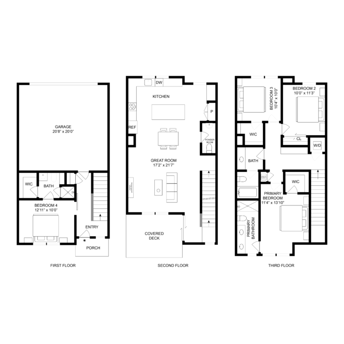 4 Bed x 3.5 Bath  |  Luxurious and spacious, crafted for those who desire extra room for family, guests, or a home office.
