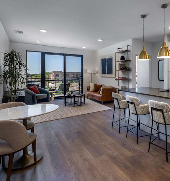 Bright Kitchen with sink at Plaza at Pinnacle Hills Apartments, Rogers