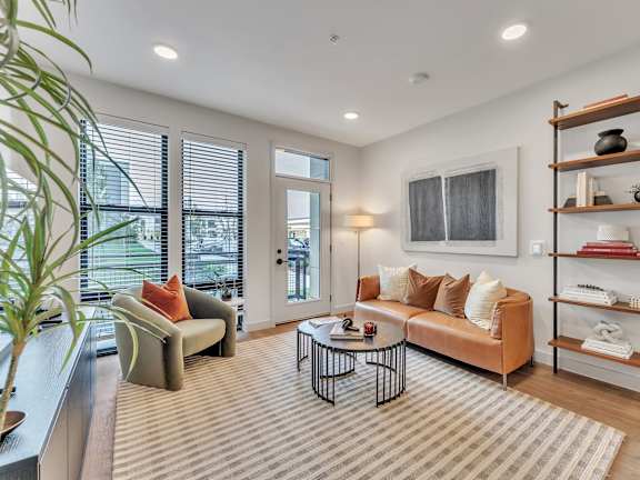 Modern Living Area at Plaza at Pinnacle Hills Apartments, Rogers, AR 72758
