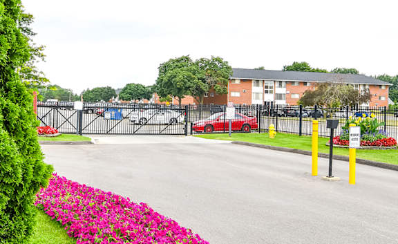 A gated entrance to a residential community