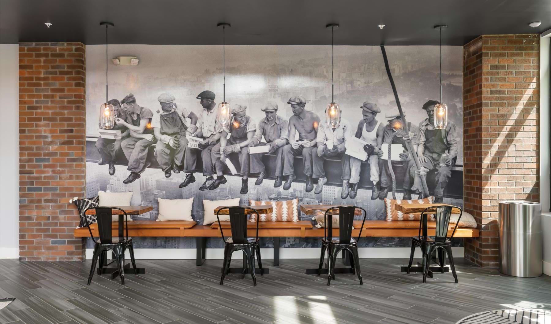 a wall with a painting of soldiers