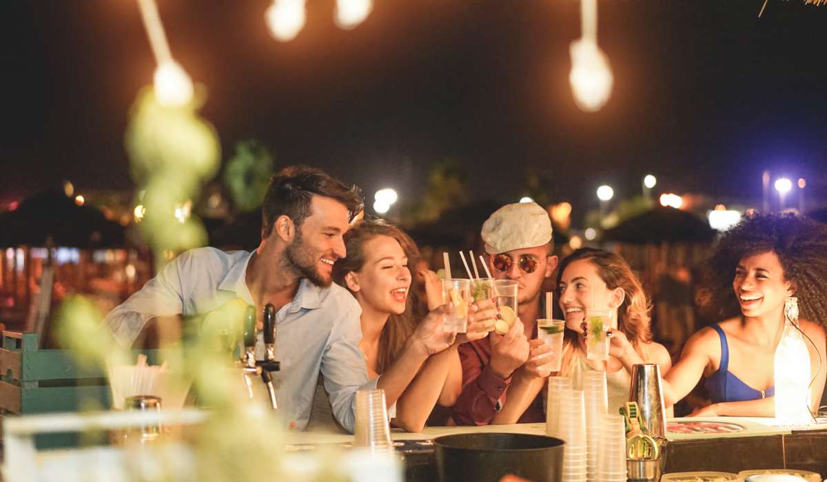 Residents having drinks at their favorite restaurant near Ranch Creek Living in Helotes, Texas