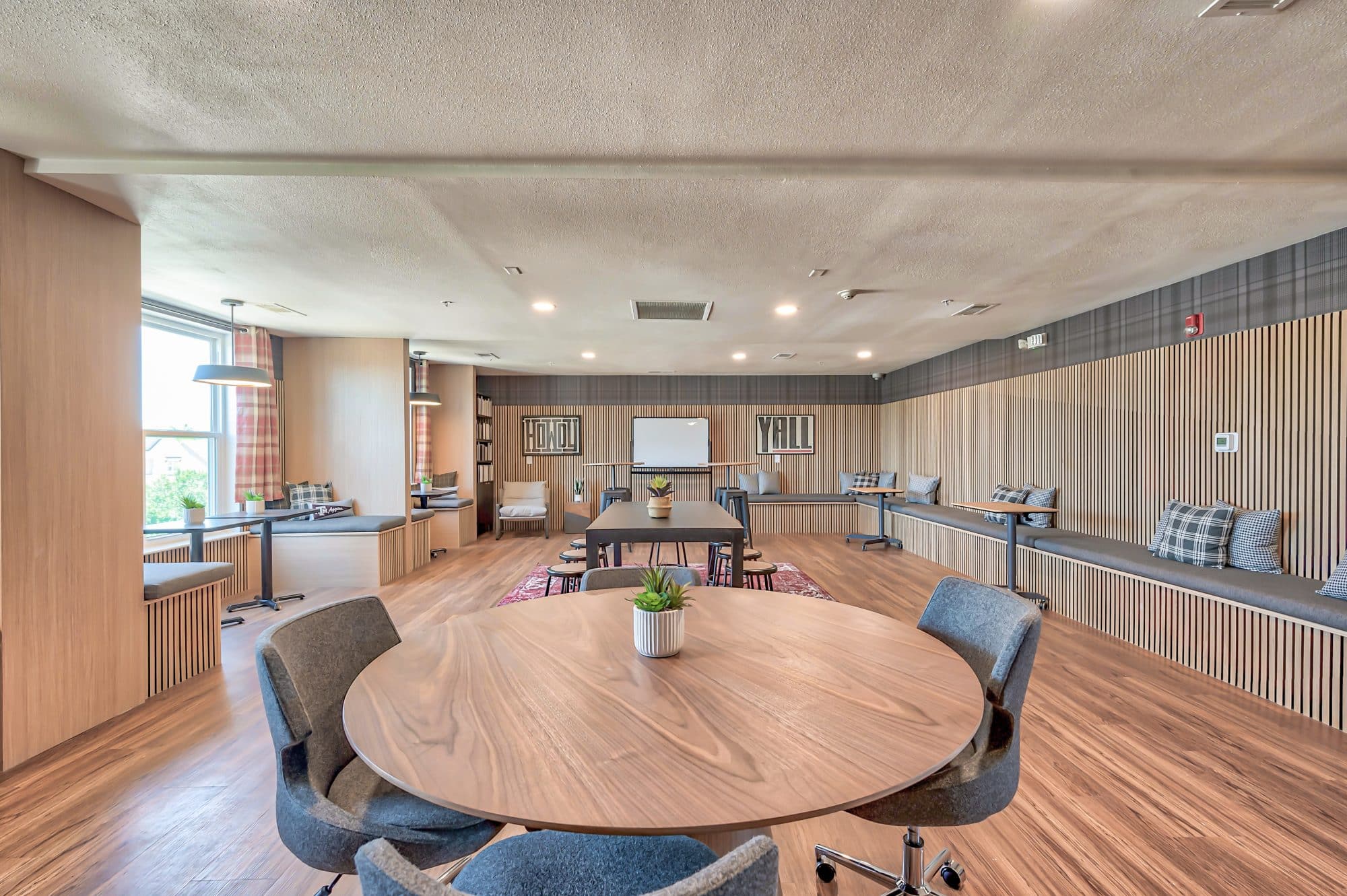 Conference and recreation area at Cambridge Hall student apartments in College Station, TX.