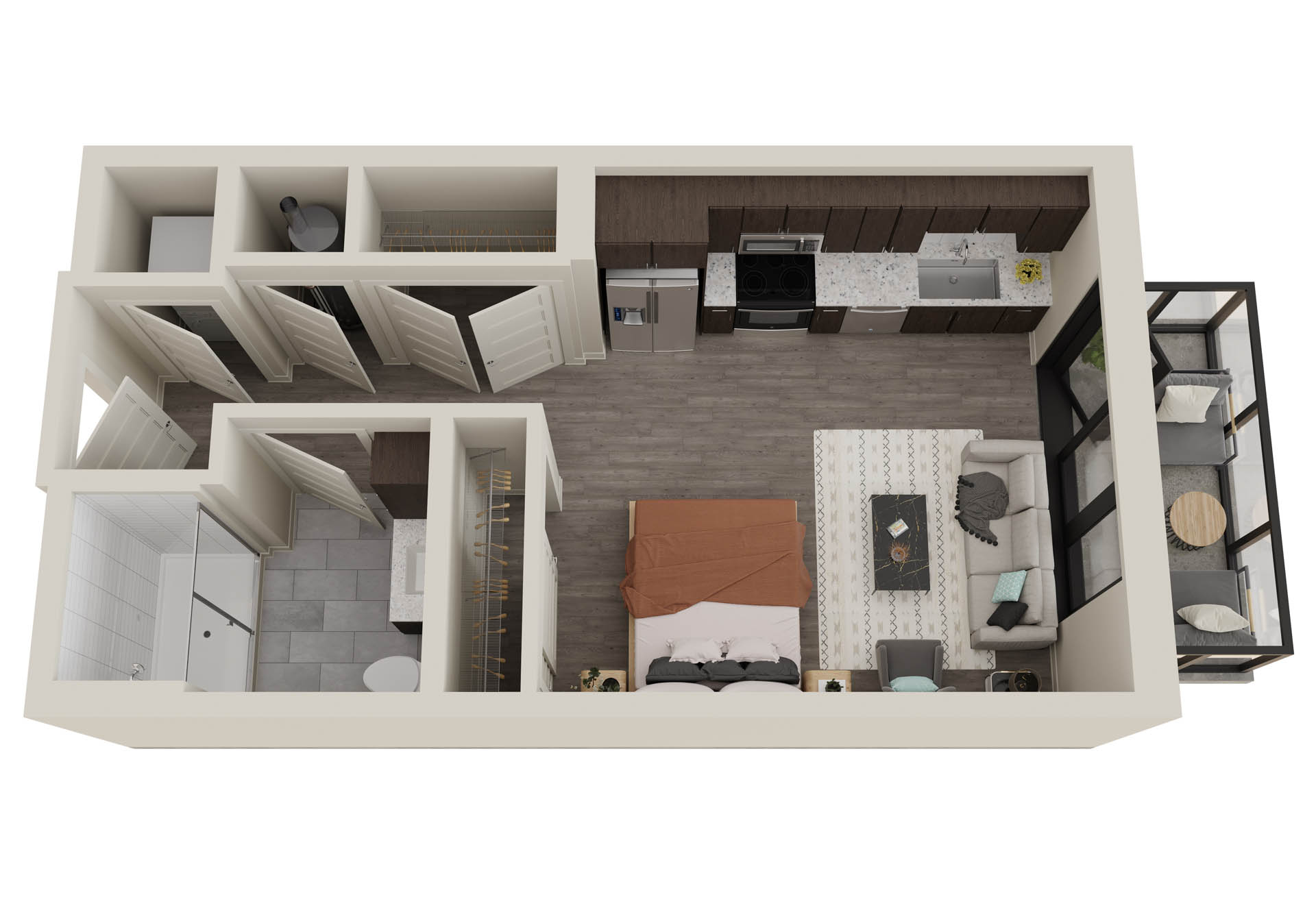 S1 - studio apartment floor plan at The CenterPointe luxury apartments in Altamonte Springs FL