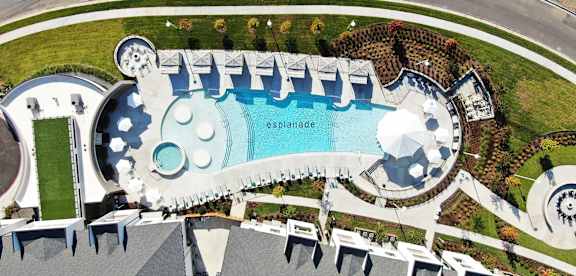a view of the swimming pool at the resort at Esplanade District Apartments, Little Rock, 72114