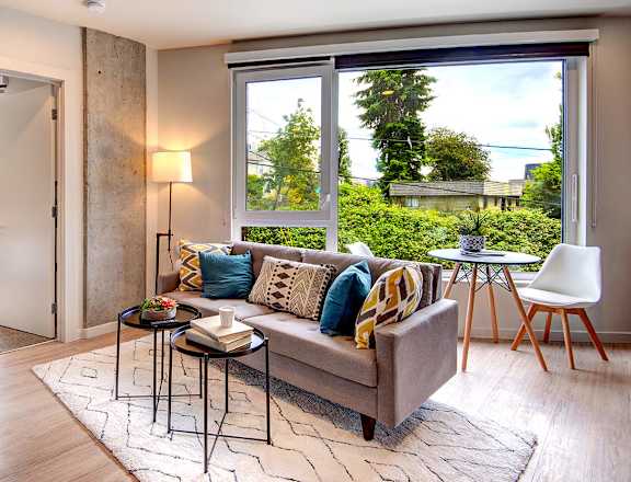 Living Area With Dining at Metro Line Flats, Seattle, Washington