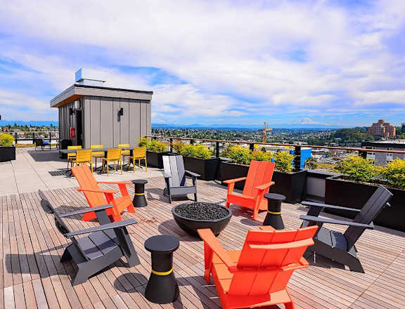 Rooftop Firepit Patio at Metro Line Flats, Seattle, WA, 98122
