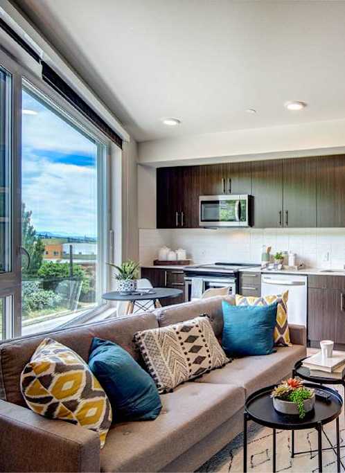 Open Concept Kitchen at Metro Line Flats, Seattle, WA