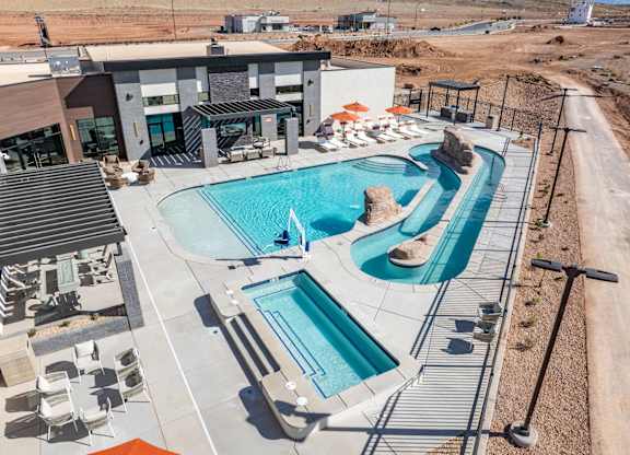 Drone Pool View at The Vue At Desert Color, St. George, UT