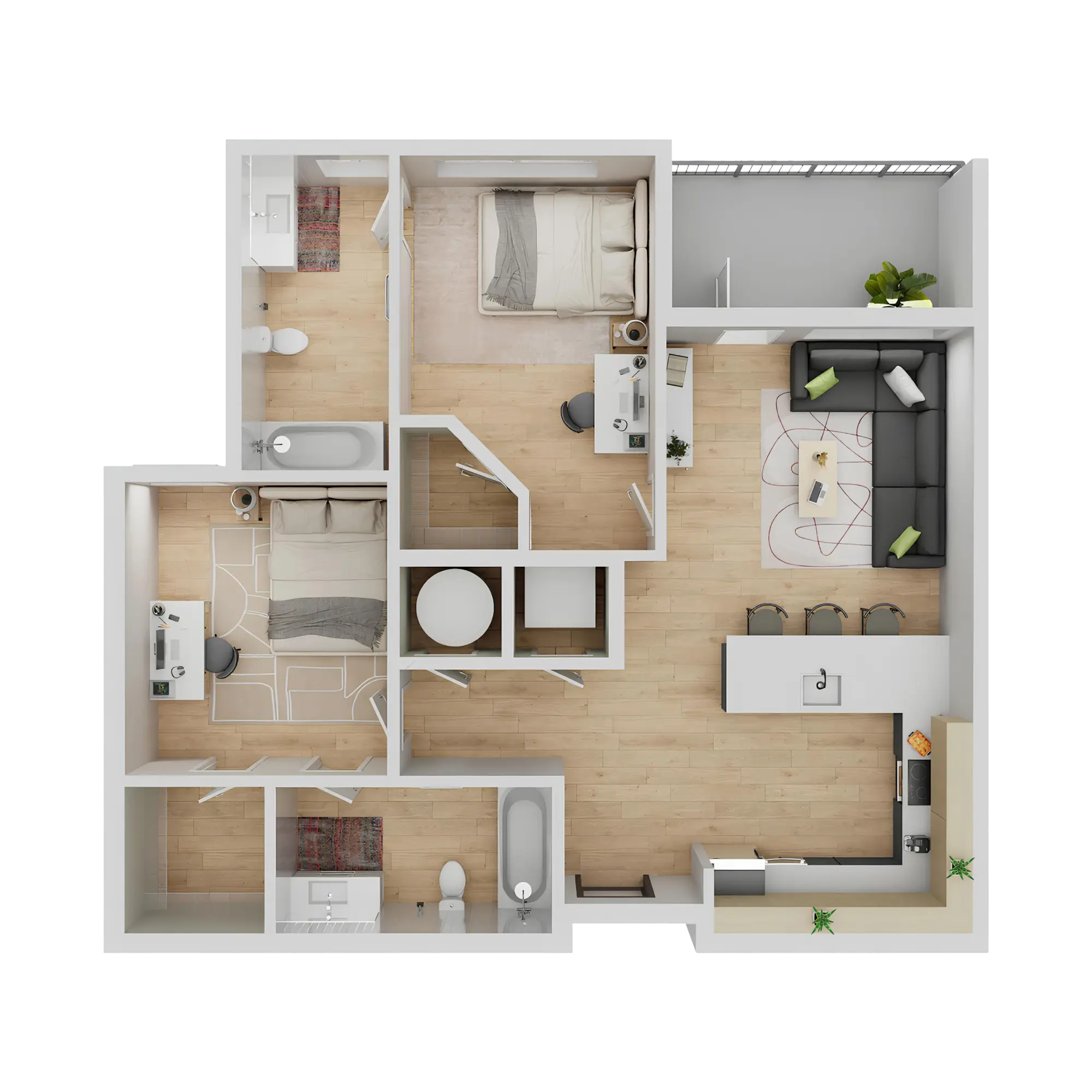 B1 2x2- 764 SQ FT