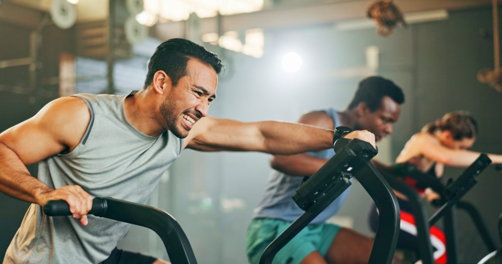Men working out in Alexan 505, 24 hour wellness center