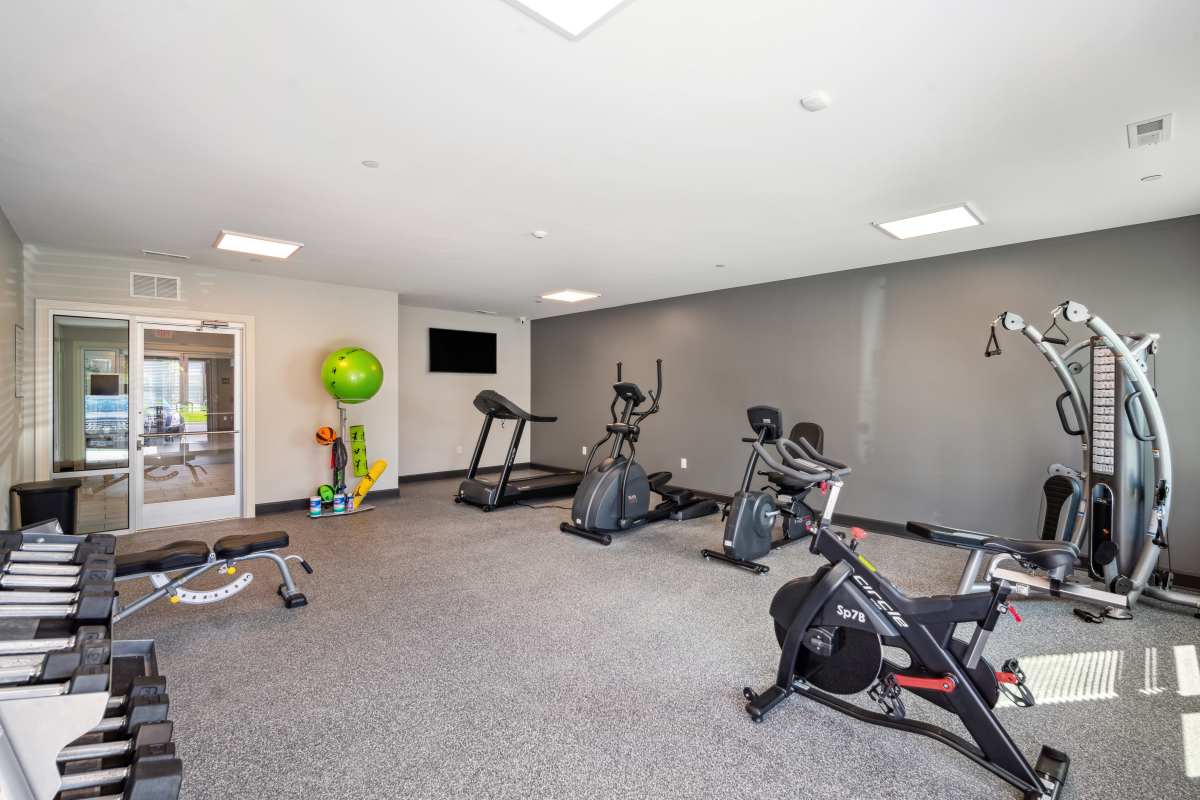 Fitness center at The Alcove at Russell Cave in Lexington, Kentucky