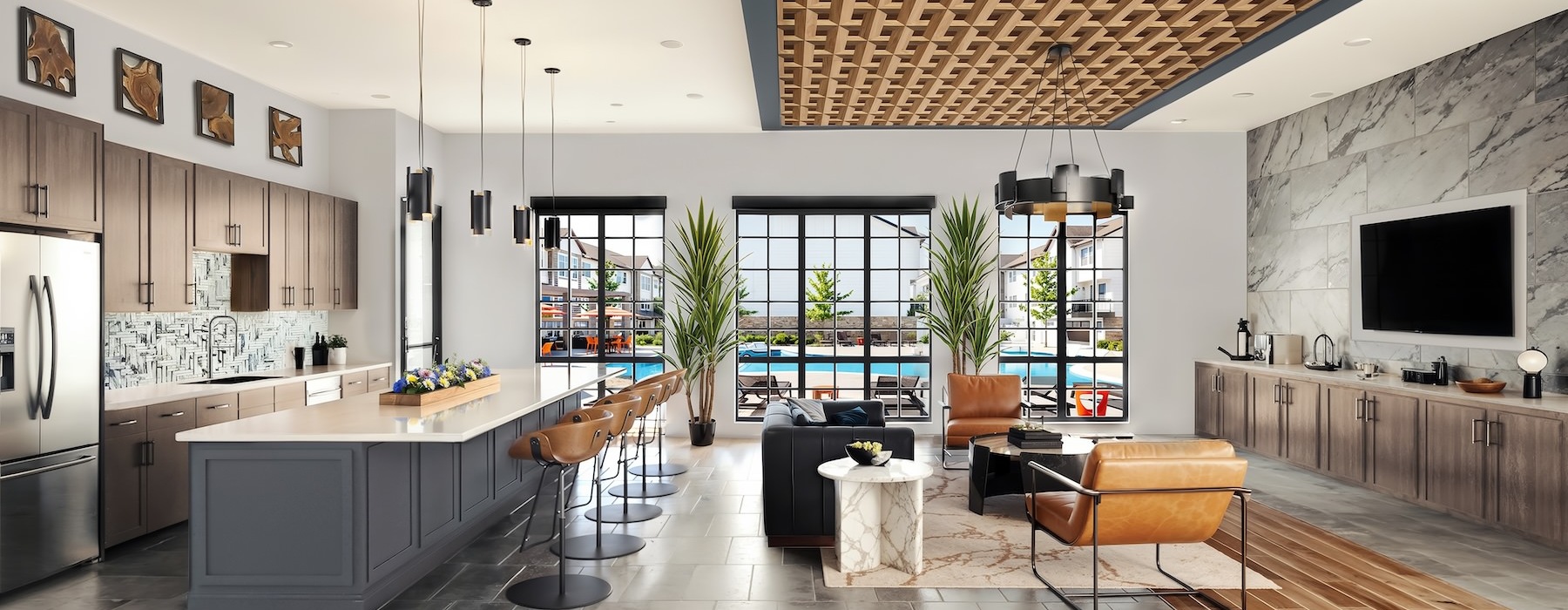 modern resident clubhouse at Amplify Tomball, apartments for rent in Tomball, TX