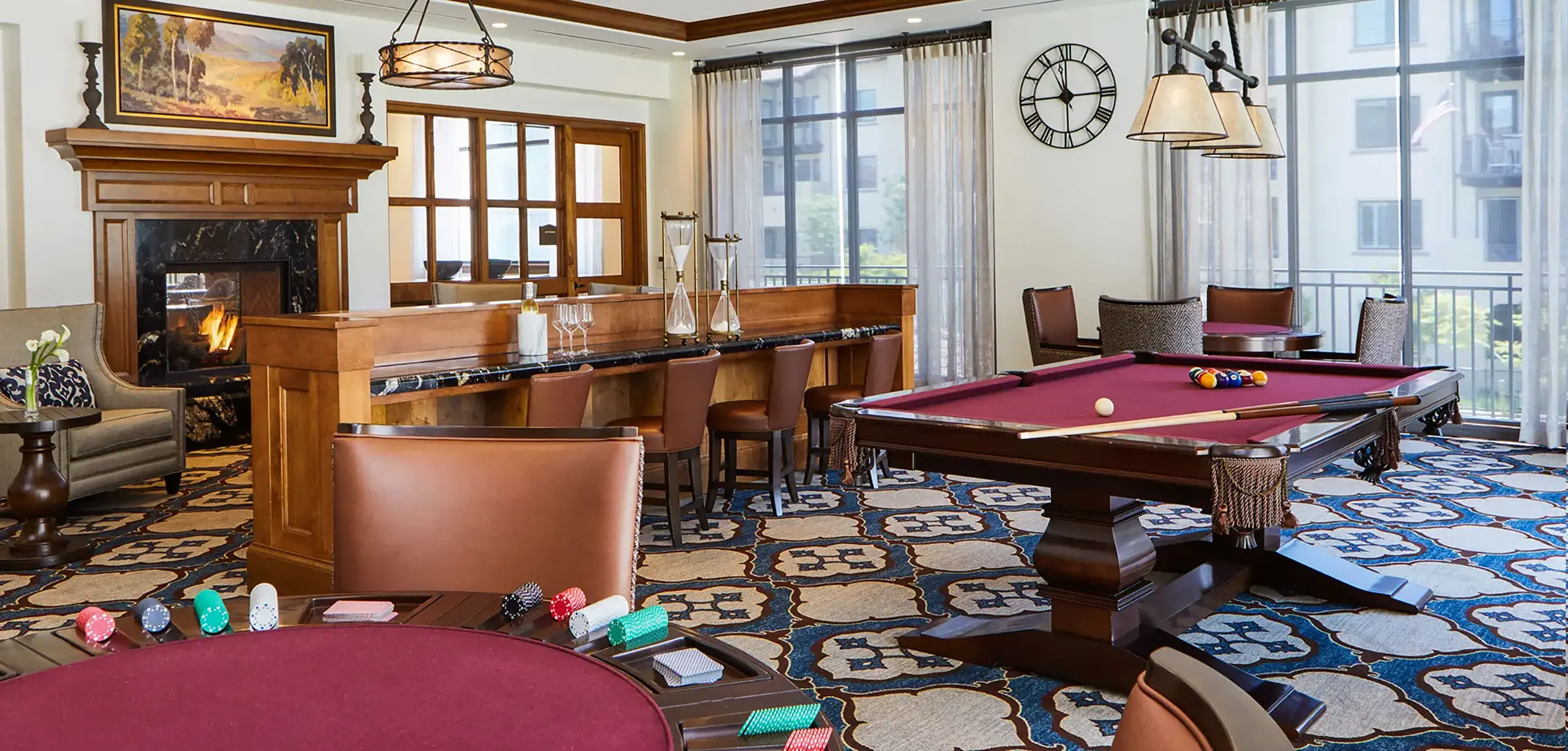 Pool and poker table at The Glen at Scripps Ranch