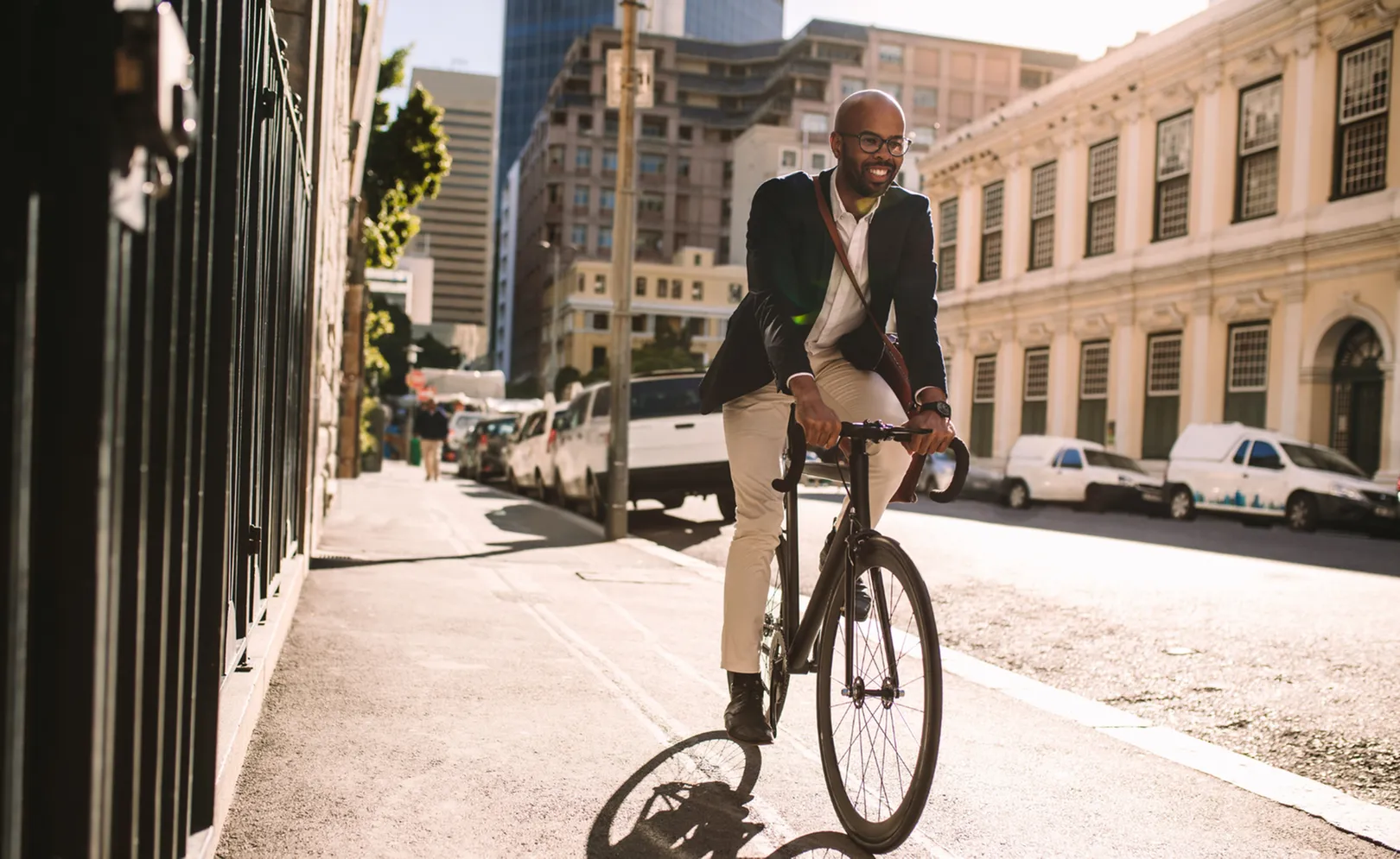 Man riding bicycle