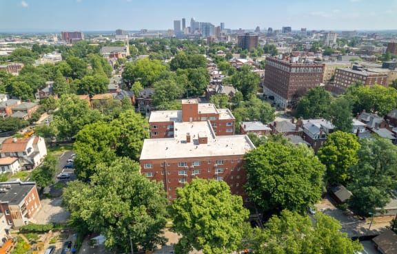 Aerial Community View at Lofts on Ormsby, Louisville, KY