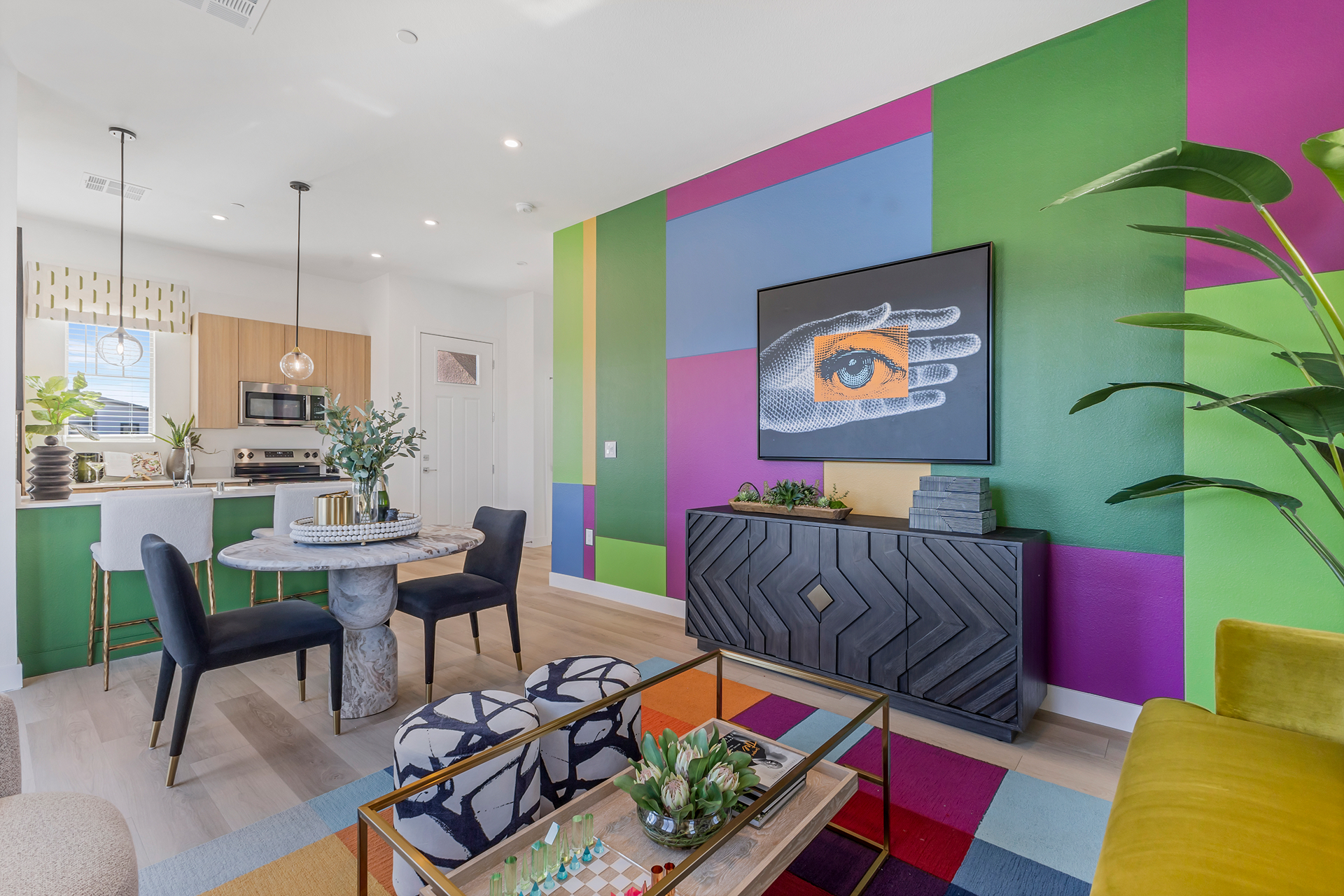 Colorful modern apartment interior at Elysian Grand Cadence