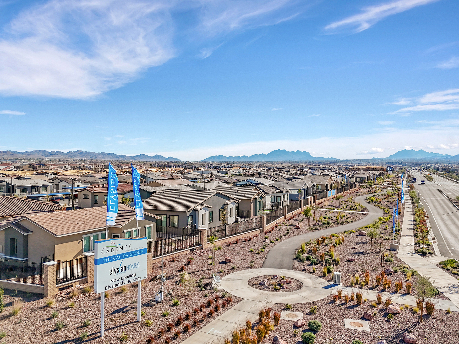 Aerial view Elysian Living Cadence community