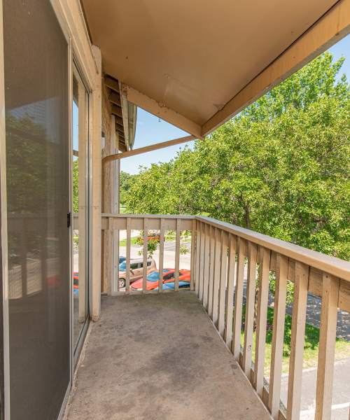 Private balcony at Waterford Manors in Manchester, Missouri