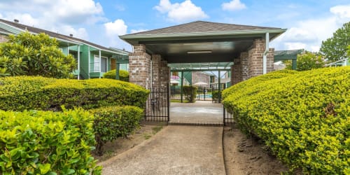 Summit 7700 W airport blvd garden style apartments entrance to pool