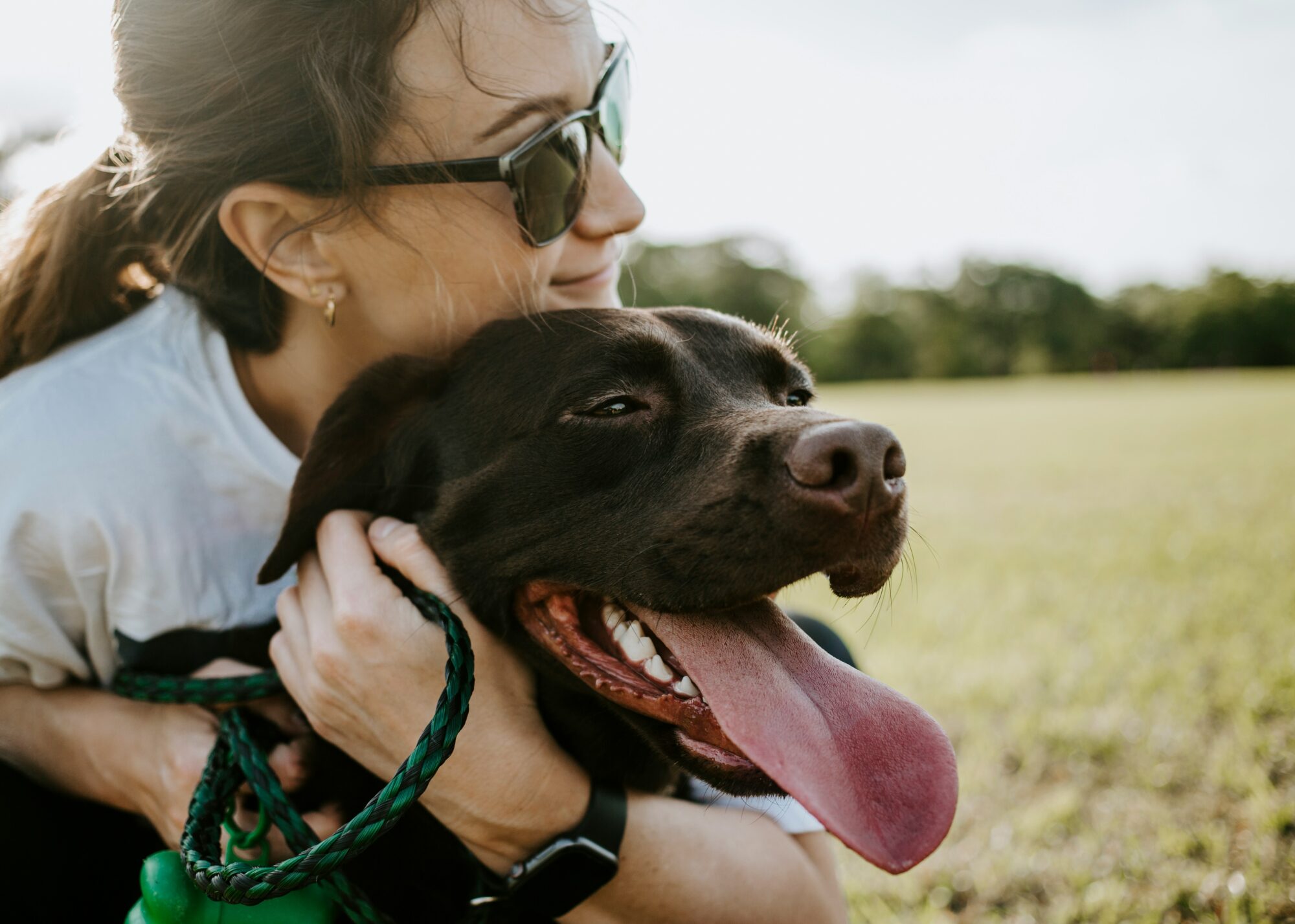 person and dog