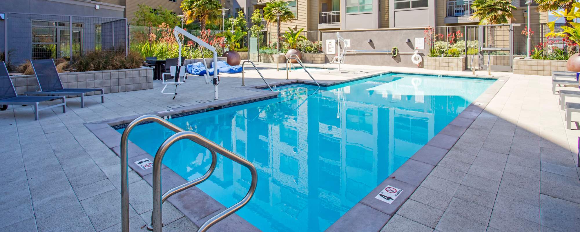 Sparkling swimming pool at Franklin 299 in Redwood City, California