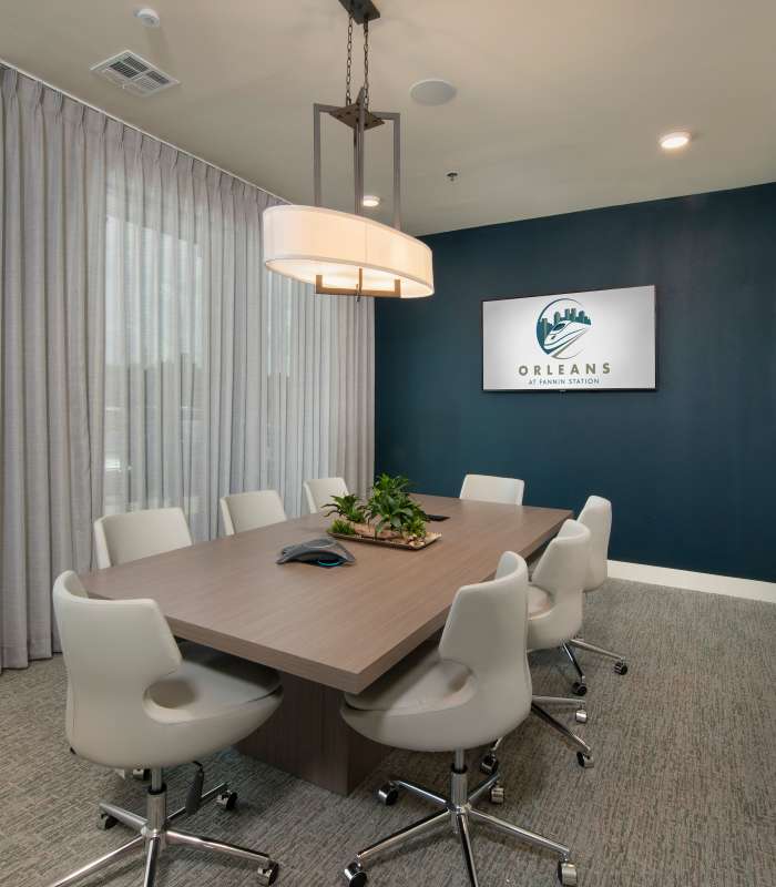 Resident business center at Orleans at Fannin Station in Houston, Texas